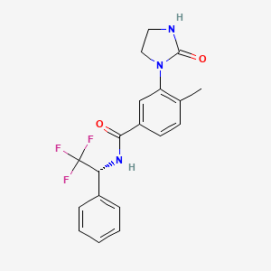 molecular formula C19H18F3N3O2 B5514465 4-甲基-3-(2-氧代-1-咪唑烷基)-N-[(1R)-2,2,2-三氟-1-苯乙基]苯甲酰胺 