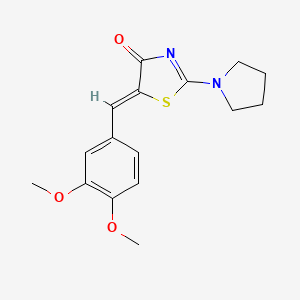molecular formula C16H18N2O3S B5514480 5-(3,4-dimethoxybenzylidene)-2-(1-pyrrolidinyl)-1,3-thiazol-4(5H)-one 