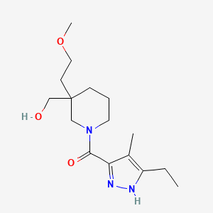 molecular formula C16H27N3O3 B5514484 [1-[(3-乙基-4-甲基-1H-吡唑-5-基)羰基]-3-(2-甲氧基乙基)-3-哌啶基]甲醇 
