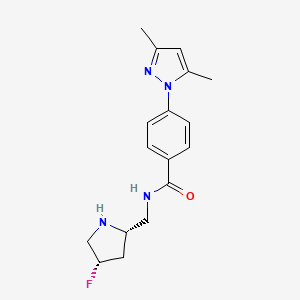 molecular formula C17H21FN4O B5514497 4-(3,5-dimethyl-1H-pyrazol-1-yl)-N-{[(2S,4S)-4-fluoro-2-pyrrolidinyl]methyl}benzamide hydrochloride 