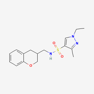 molecular formula C16H21N3O3S B5514511 N-(3,4-dihydro-2H-chromen-3-ylmethyl)-1-ethyl-3-methyl-1H-pyrazole-4-sulfonamide 