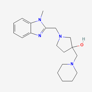 molecular formula C19H28N4O B5514516 1-[(1-methyl-1H-benzimidazol-2-yl)methyl]-3-(piperidin-1-ylmethyl)pyrrolidin-3-ol 