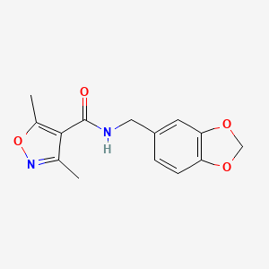 molecular formula C14H14N2O4 B5514519 N-(1,3-benzodioxol-5-ylmethyl)-3,5-dimethyl-4-isoxazolecarboxamide 