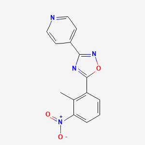 molecular formula C14H10N4O3 B5514526 4-[5-(2-methyl-3-nitrophenyl)-1,2,4-oxadiazol-3-yl]pyridine 
