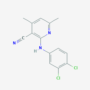 molecular formula C14H11Cl2N3 B5514533 2-[(3,4-二氯苯基)氨基]-4,6-二甲基烟腈 