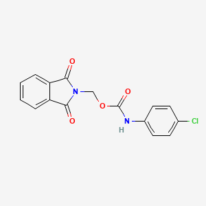 molecular formula C16H11ClN2O4 B5514568 (1,3-dioxo-1,3-dihydro-2H-isoindol-2-yl)methyl (4-chlorophenyl)carbamate 