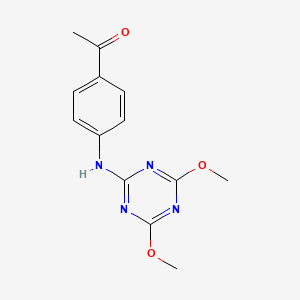 molecular formula C13H14N4O3 B5514578 1-{4-[(4,6-二甲氧基-1,3,5-三嗪-2-基)氨基]苯基}乙酮 