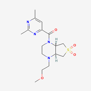 molecular formula C16H24N4O4S B5514604 (4aS*,7aR*)-1-[(2,6-dimethylpyrimidin-4-yl)carbonyl]-4-(2-methoxyethyl)octahydrothieno[3,4-b]pyrazine 6,6-dioxide 