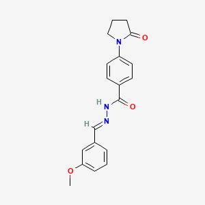 molecular formula C19H19N3O3 B5514610 N'-(3-甲氧基亚苄叉)-4-(2-氧代-1-吡咯烷基)苯甲酰肼 