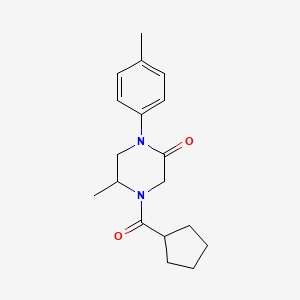 molecular formula C18H24N2O2 B5514623 4-(cyclopentylcarbonyl)-5-methyl-1-(4-methylphenyl)-2-piperazinone 