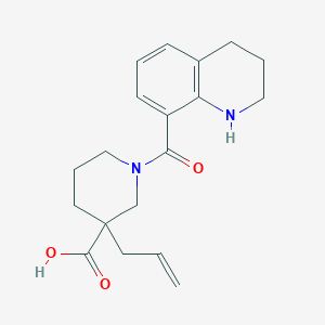 molecular formula C19H24N2O3 B5514629 3-烯丙基-1-(1,2,3,4-四氢-8-喹啉酰基)-3-哌啶甲酸 