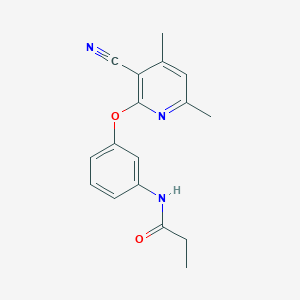 molecular formula C17H17N3O2 B5514640 N-{3-[(3-cyano-4,6-dimethylpyridin-2-yl)oxy]phenyl}propanamide 