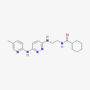 molecular formula C19H26N6O B5514664 N-[2-({6-[(5-methyl-2-pyridinyl)amino]-3-pyridazinyl}amino)ethyl]cyclohexanecarboxamide 