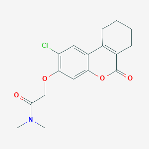 molecular formula C17H18ClNO4 B5514675 2-[(2-chloro-6-oxo-7,8,9,10-tetrahydro-6H-benzo[c]chromen-3-yl)oxy]-N,N-dimethylacetamide 