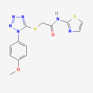 molecular formula C13H12N6O2S2 B5514681 2-{[1-(4-methoxyphenyl)-1H-tetrazol-5-yl]thio}-N-1,3-thiazol-2-ylacetamide 
