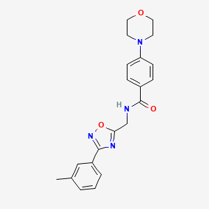 molecular formula C21H22N4O3 B5514687 N-{[3-(3-methylphenyl)-1,2,4-oxadiazol-5-yl]methyl}-4-(4-morpholinyl)benzamide 