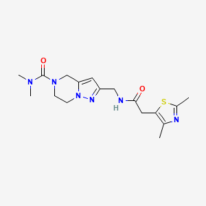 molecular formula C17H24N6O2S B5514704 2-({[(2,4-dimethyl-1,3-thiazol-5-yl)acetyl]amino}methyl)-N,N-dimethyl-6,7-dihydropyrazolo[1,5-a]pyrazine-5(4H)-carboxamide 