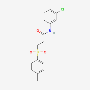 molecular formula C16H16ClNO3S B5514707 N-(3-氯苯基)-3-[(4-甲基苯基)磺酰基]丙酰胺 