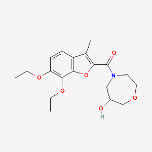 molecular formula C19H25NO6 B5514721 4-[(6,7-二乙氧基-3-甲基-1-苯并呋喃-2-基)羰基]-1,4-恶二杂环己烷-6-醇 