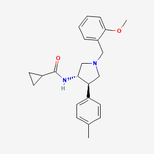 molecular formula C23H28N2O2 B5514724 N-[(3S*,4R*)-1-(2-甲氧基苄基)-4-(4-甲苯基)-3-吡咯烷基]环丙烷甲酰胺 