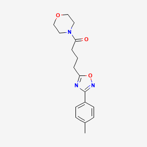 molecular formula C17H21N3O3 B5514741 4-{4-[3-(4-methylphenyl)-1,2,4-oxadiazol-5-yl]butanoyl}morpholine 