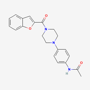molecular formula C21H21N3O3 B5514750 N-{4-[4-(1-benzofuran-2-ylcarbonyl)-1-piperazinyl]phenyl}acetamide 