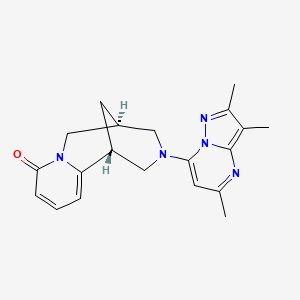 molecular formula C20H23N5O B5514765 (1R,5S)-3-(2,3,5-trimethylpyrazolo[1,5-a]pyrimidin-7-yl)-1,2,3,4,5,6-hexahydro-8H-1,5-methanopyrido[1,2-a][1,5]diazocin-8-one 