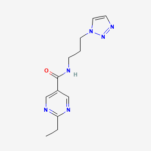 molecular formula C12H16N6O B5514798 2-ethyl-N-[3-(1H-1,2,3-triazol-1-yl)propyl]-5-pyrimidinecarboxamide 