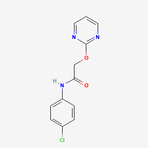 molecular formula C12H10ClN3O2 B5514807 N-(4-chlorophenyl)-2-(2-pyrimidinyloxy)acetamide 