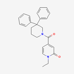 4-[(3,3-diphenylpiperidin-1-yl)carbonyl]-1-ethylpyridin-2(1H)-one