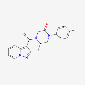 molecular formula C20H20N4O2 B5514851 5-methyl-1-(4-methylphenyl)-4-(pyrazolo[1,5-a]pyridin-3-ylcarbonyl)-2-piperazinone 