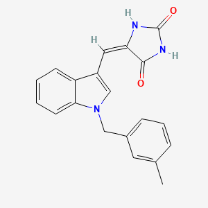 molecular formula C20H17N3O2 B5514874 5-{[1-(3-methylbenzyl)-1H-indol-3-yl]methylene}-2,4-imidazolidinedione 