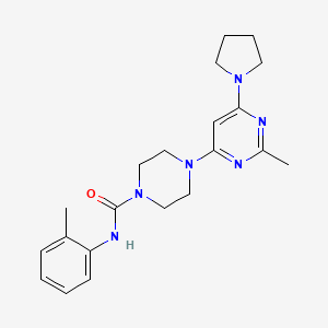 molecular formula C21H28N6O B5514884 N-(2-methylphenyl)-4-[2-methyl-6-(1-pyrrolidinyl)-4-pyrimidinyl]-1-piperazinecarboxamide 