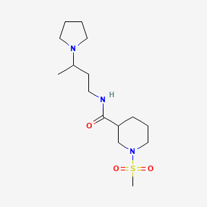 molecular formula C15H29N3O3S B5514903 1-(methylsulfonyl)-N-[3-(1-pyrrolidinyl)butyl]-3-piperidinecarboxamide 