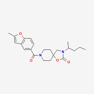 molecular formula C22H28N2O4 B5514915 8-[(2-methyl-1-benzofuran-5-yl)carbonyl]-3-(1-methylbutyl)-1-oxa-3,8-diazaspiro[4.5]decan-2-one 