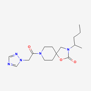 molecular formula C16H25N5O3 B5514931 3-(1-methylbutyl)-8-(1H-1,2,4-triazol-1-ylacetyl)-1-oxa-3,8-diazaspiro[4.5]decan-2-one 