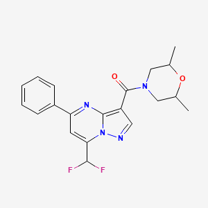molecular formula C20H20F2N4O2 B5514933 7-(二氟甲基)-3-[(2,6-二甲基-4-吗啉基)羰基]-5-苯基吡唑并[1,5-a]嘧啶 