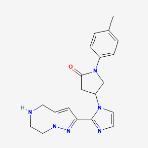 molecular formula C20H22N6O B5514940 1-(4-methylphenyl)-4-[2-(4,5,6,7-tetrahydropyrazolo[1,5-a]pyrazin-2-yl)-1H-imidazol-1-yl]-2-pyrrolidinone hydrochloride 