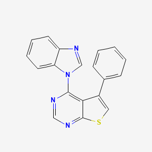molecular formula C19H12N4S B5514943 4-(1H-benzimidazol-1-yl)-5-phenylthieno[2,3-d]pyrimidine 