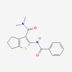 molecular formula C17H18N2O2S B5514966 2-(benzoylamino)-N,N-dimethyl-5,6-dihydro-4H-cyclopenta[b]thiophene-3-carboxamide 