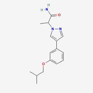 molecular formula C16H21N3O2 B5514974 2-[4-(3-异丁氧基苯基)-1H-吡唑-1-基]丙酰胺 