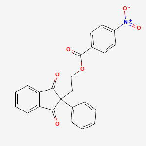 molecular formula C24H17NO6 B5514979 4-硝基苯甲酸2-(1,3-二氧代-2-苯基-2,3-二氢-1H-茚-2-基)乙酯 