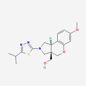 molecular formula C18H23N3O3S B5514988 [(3aS*,9bS*)-2-(5-isopropyl-1,3,4-thiadiazol-2-yl)-7-methoxy-1,2,3,9b-tetrahydrochromeno[3,4-c]pyrrol-3a(4H)-yl]methanol 