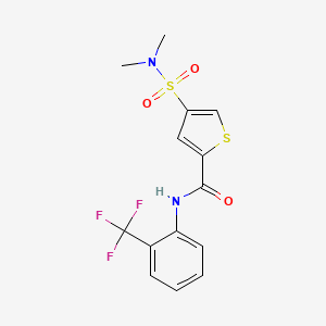 molecular formula C14H13F3N2O3S2 B5515012 4-[(dimethylamino)sulfonyl]-N-[2-(trifluoromethyl)phenyl]-2-thiophenecarboxamide 