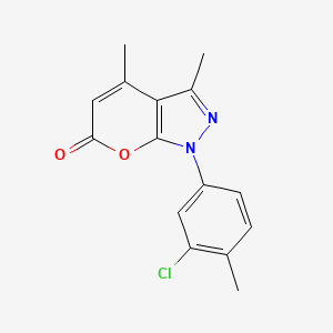 molecular formula C15H13ClN2O2 B5515022 1-(3-氯-4-甲基苯基)-3,4-二甲基吡喃并[2,3-c]吡唑-6(1H)-酮 