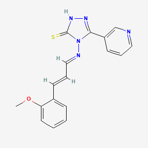 molecular formula C17H15N5OS B5515039 4-{[3-(2-methoxyphenyl)-2-propen-1-ylidene]amino}-5-(3-pyridinyl)-4H-1,2,4-triazole-3-thiol 