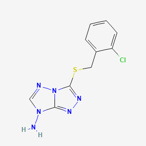 molecular formula C10H9ClN6S B5515042 3-[(2-chlorobenzyl)thio]-7H-[1,2,4]triazolo[4,3-b][1,2,4]triazol-7-amine 