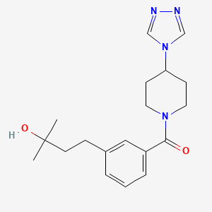 molecular formula C19H26N4O2 B5515055 2-methyl-4-(3-{[4-(4H-1,2,4-triazol-4-yl)-1-piperidinyl]carbonyl}phenyl)-2-butanol 