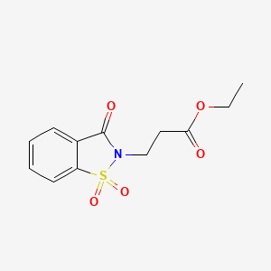 molecular formula C12H13NO5S B5515059 ethyl 3-(1,1-dioxido-3-oxo-1,2-benzisothiazol-2(3H)-yl)propanoate 