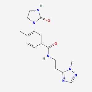 molecular formula C16H20N6O2 B5515064 4-methyl-N-[2-(1-methyl-1H-1,2,4-triazol-5-yl)ethyl]-3-(2-oxo-1-imidazolidinyl)benzamide 